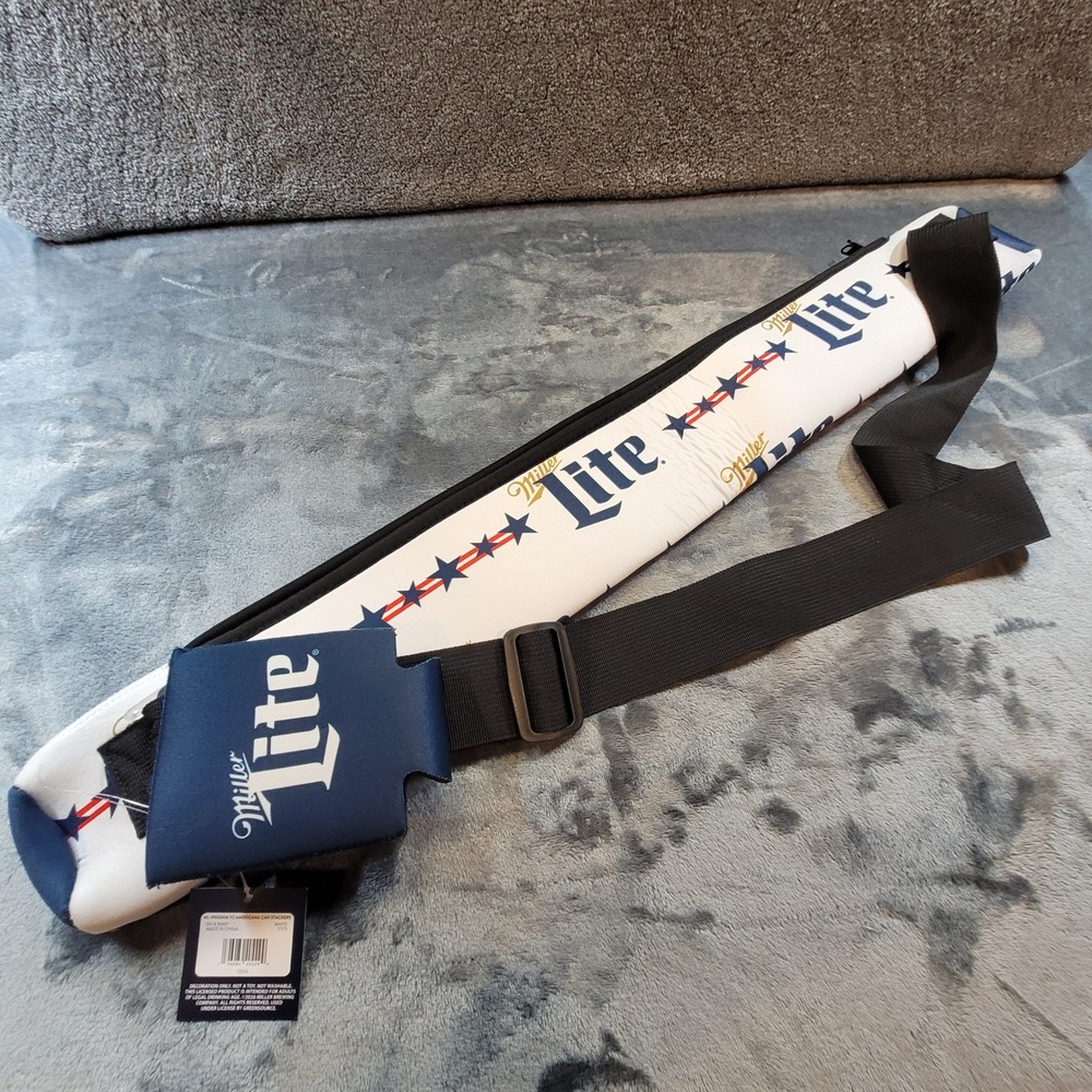 Miller Lite Insignia V2 Americana Can Stacker Cooler Bag with Shoulder Strap NWT
